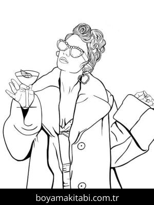 Taylor Swift boyama sayfası – el becerilerini geliştirir, boyama çalışması