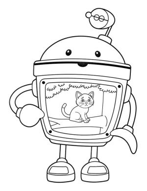 Team Umizoomi boyama sayfası,  coloring page, Bot ve Kedi, 