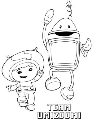 Team Umizoomi boyama sayfası,  coloring page, Mutlu Geo ve Bot, 