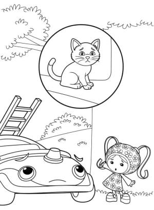 Team Umizoomi boyama sayfası,  coloring page, Milli bir kedi buluyor, 