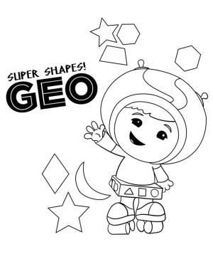 Team Umizoomi boyama sayfası,  coloring page, Mutlu Geo, 