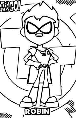 Teen Titans Go boyama sayfası,  coloring page, Korkusuz Robin, 