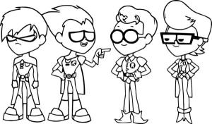 Teen Titans Go boyama sayfası,  coloring page, 4 Robins, 