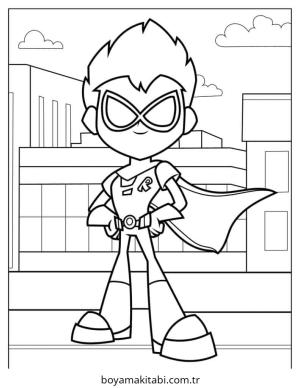 Teen Titans Go boyama sayfası – kolay boyama, eğitici aktivite