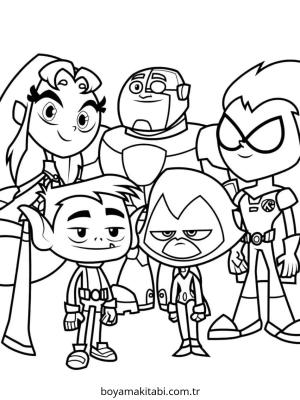 Teen Titans Go boyama sayfası – boyama çalışması, yaratıcılığı geliştirir