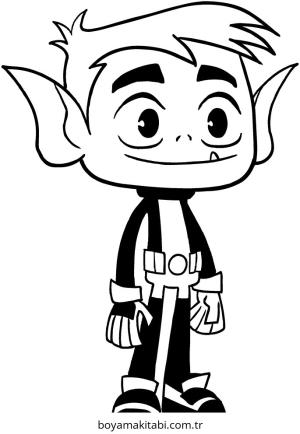 Teen Titans Go boyama sayfası – çizgi film temalı, basit çizim