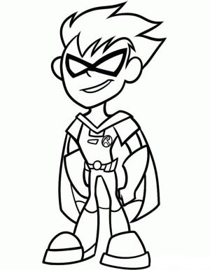 Teen Titans Go boyama sayfası,  coloring page, Müthiş Robin Gülümsüyor, 