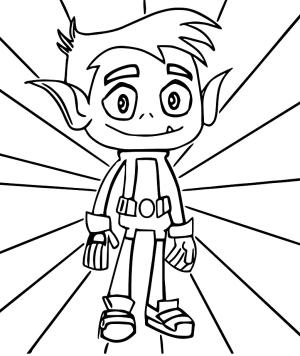 Teen Titans Go boyama sayfası,  coloring page, Mutlu Canavar Çocuk, 