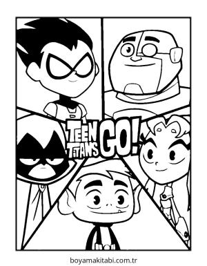 Teen Titans Go boyama sayfası – boyama etkinliği, çocuk aktivitesi