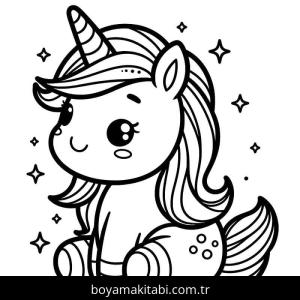 Tek Boynuzlu At boyama sayfası – ücretsiz yazdır, boyama etkinliği