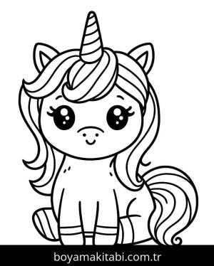 Tek Boynuzlu At boyama sayfası – eğitici aktivite, yaratıcılık