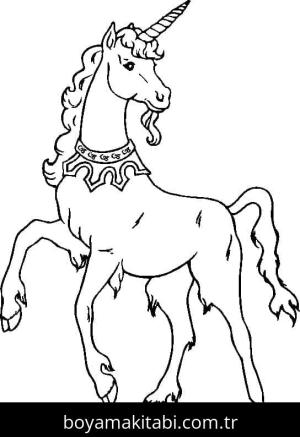 Tek Boynuzlu At boyama sayfası – sanatsal çalışma, çocuklar için