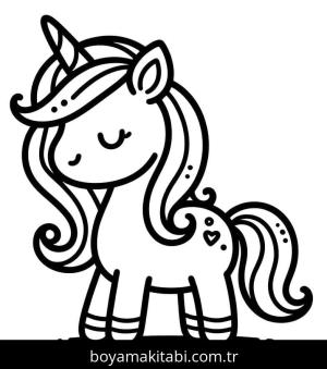 Tek Boynuzlu At boyama sayfası – eğlenceli etkinlik, el becerilerini geliştirir