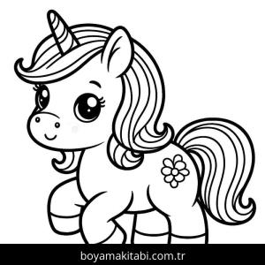 Tek Boynuzlu At boyama sayfası – yaratıcılığı geliştirir, keyifli zaman
