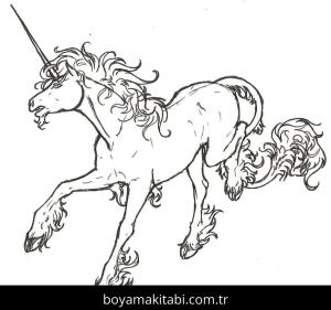 Tek Boynuzlu At boyama sayfası – ücretsiz yazdır, boyama etkinliği