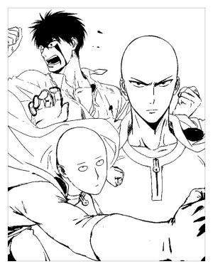 One Punch Man boyama sayfası,  coloring page, Yakışıklı Saitama, 