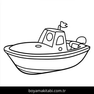 Tekne boyama sayfası – kolay boyama, eğitici aktivite