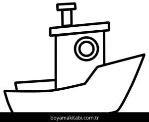 Tekne boyama sayfası – sevimli karakter, sanatsal çalışma