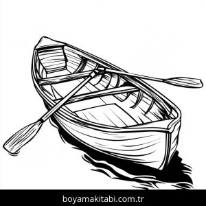 Tekne boyama sayfası – basit çizim, kolay boyama