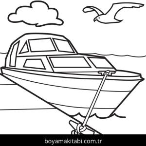 Tekne boyama sayfası – keyifli zaman, renkli çizimler