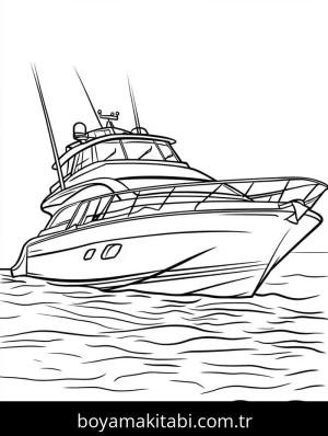 Tekne boyama sayfası – sanatsal çalışma, çocuklar için
