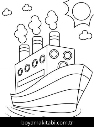 Tekne boyama sayfası – ücretsiz yazdır, boyama etkinliği