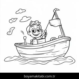Tekne boyama sayfası – yaratıcılık, eğlenceli etkinlik