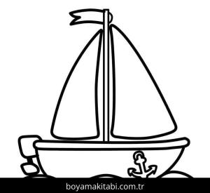 Tekne boyama sayfası – boyama etkinliği, çocuk aktivitesi