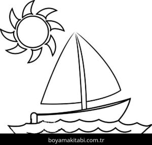 Tekne boyama sayfası – eğitici aktivite, yaratıcılık