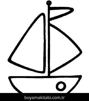 Tekne boyama sayfası – renkli çizimler, okul öncesi