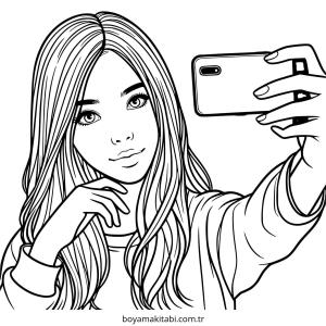 Telefon boyama sayfası – çocuklar için, çizgi film temalı