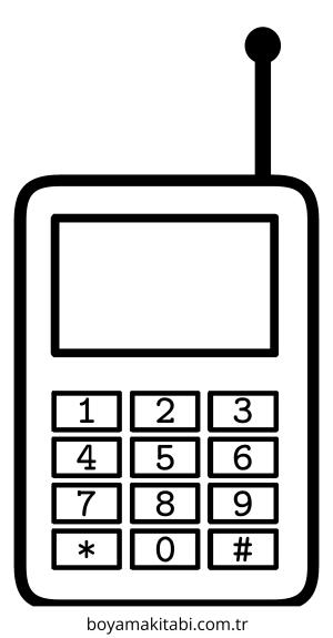 Telefon boyama sayfası – eğitici aktivite, yaratıcılık