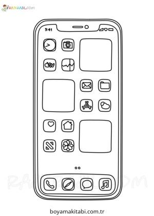 Telefon boyama sayfası – ücretsiz yazdır, boyama etkinliği
