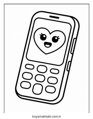 Telefon boyama sayfası – yaratıcılık, eğlenceli etkinlik