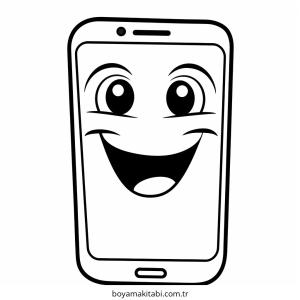 Telefon boyama sayfası – okul öncesi, evde etkinlik