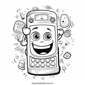 Telefon boyama sayfası – okul öncesi, evde etkinlik