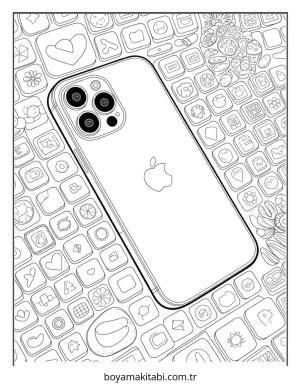 Telefon boyama sayfası – evde etkinlik, ücretsiz yazdır