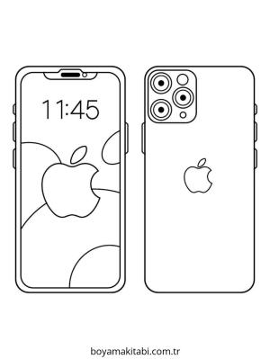 Telefon boyama sayfası – boyama çalışması, yaratıcılığı geliştirir