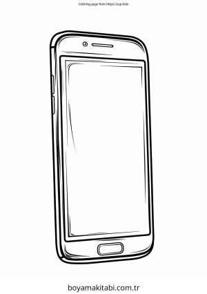 Telefon boyama sayfası – sevimli karakter, sanatsal çalışma