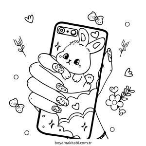 Telefon boyama sayfası – yaratıcılık, eğlenceli etkinlik