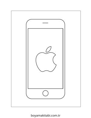 Telefon boyama sayfası – sevimli karakter, sanatsal çalışma