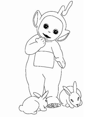 Teletabiler boyama sayfası,  coloring page, Laa Laa ve Tavşanlar, 