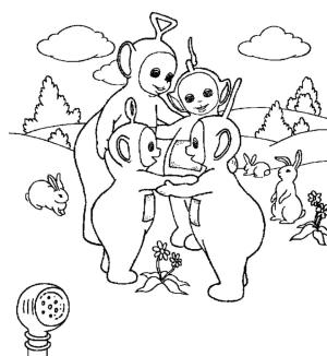 Teletabiler boyama sayfası,  coloring page, Dost Teletubbiler, 