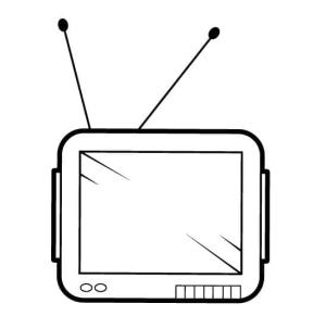 Televizyon boyama sayfası,  coloring page, Küçük televizyon, 