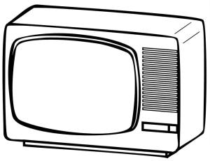 Televizyon boyama sayfası,  coloring page, Küçük bir televizyon, 