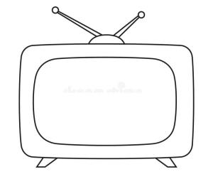 Televizyon boyama sayfası,  coloring page, Basit televizyon, 