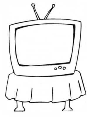 Televizyon boyama sayfası,  coloring page, Televizyona yazdırılabilir, 