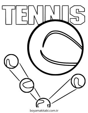 Tenis boyama sayfası – yaratıcılık, eğlenceli etkinlik