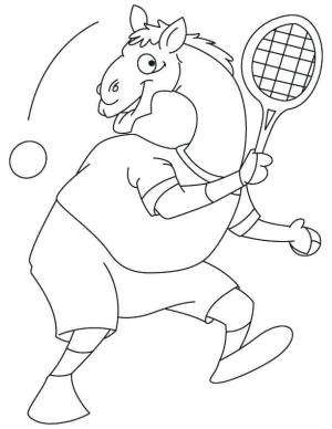 Tenis boyama sayfası,  coloring page, Deve, Tenis Oynamak, 