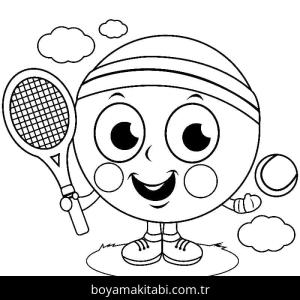 Tenis boyama sayfası – renkli çizimler, okul öncesi